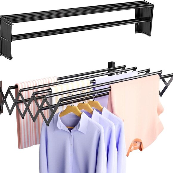 Wall Mounted Clothes Drying Rack Folding Indoor - Picture 1 of 6
